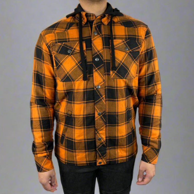 Men’s Armored Shirt with Removable Hoodie - Boutique of Leathers/Open Road