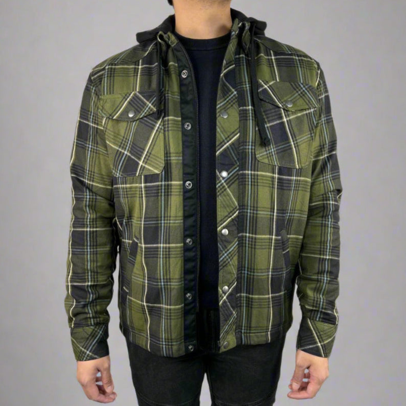 Men’s Armored Shirt with Removable Hoodie - Boutique of Leathers/Open Road