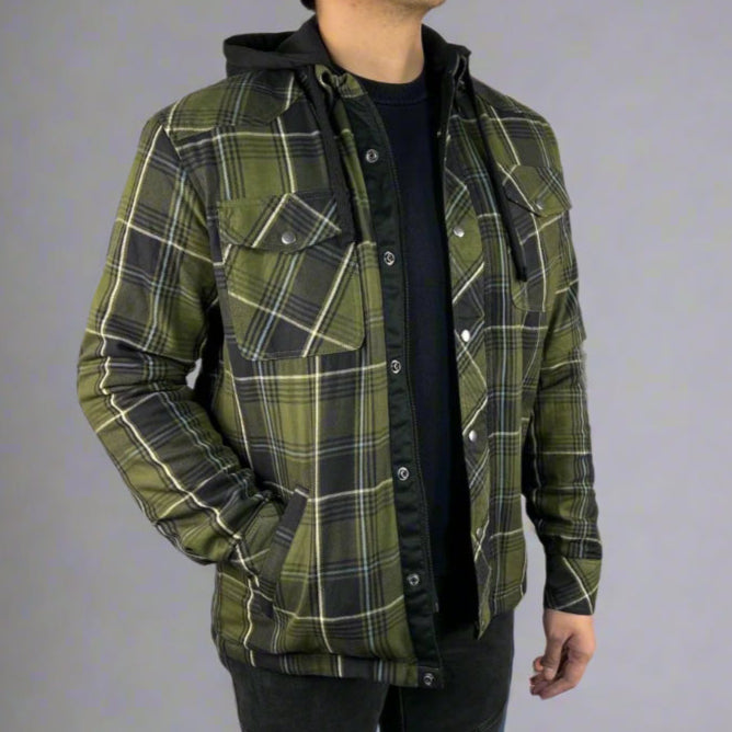 Men’s Armored Shirt with Removable Hoodie - Boutique of Leathers/Open Road
