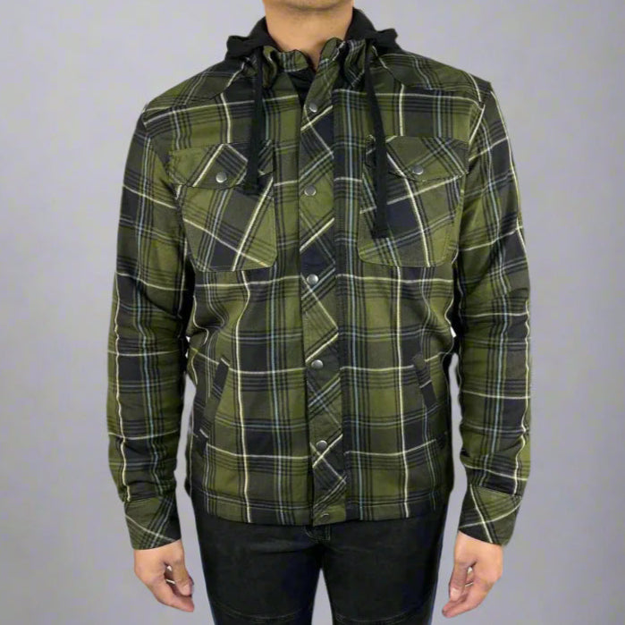 Men’s Armored Shirt with Removable Hoodie - Boutique of Leathers/Open Road
