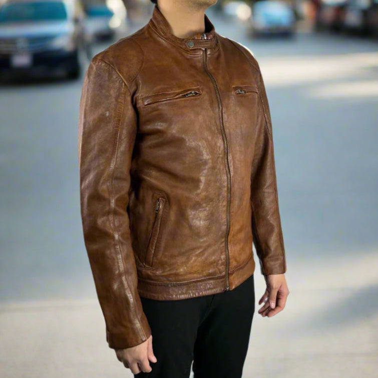 Men's Classic Sheep Leather Jacket - Boutique of Leathers/Open Road