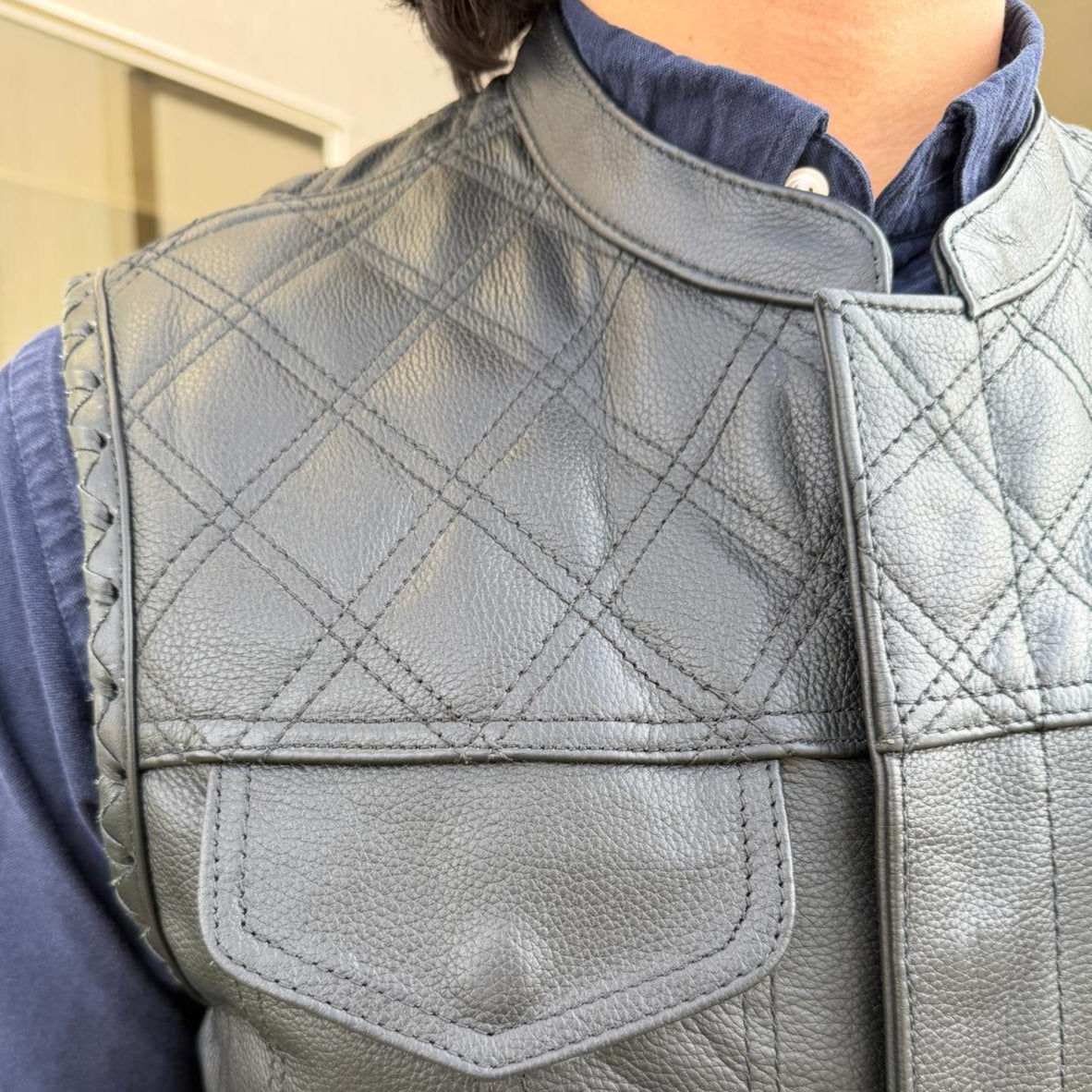 Men's Genuine Cow Leather Biker Club Vest - Boutique of Leathers/Open Road