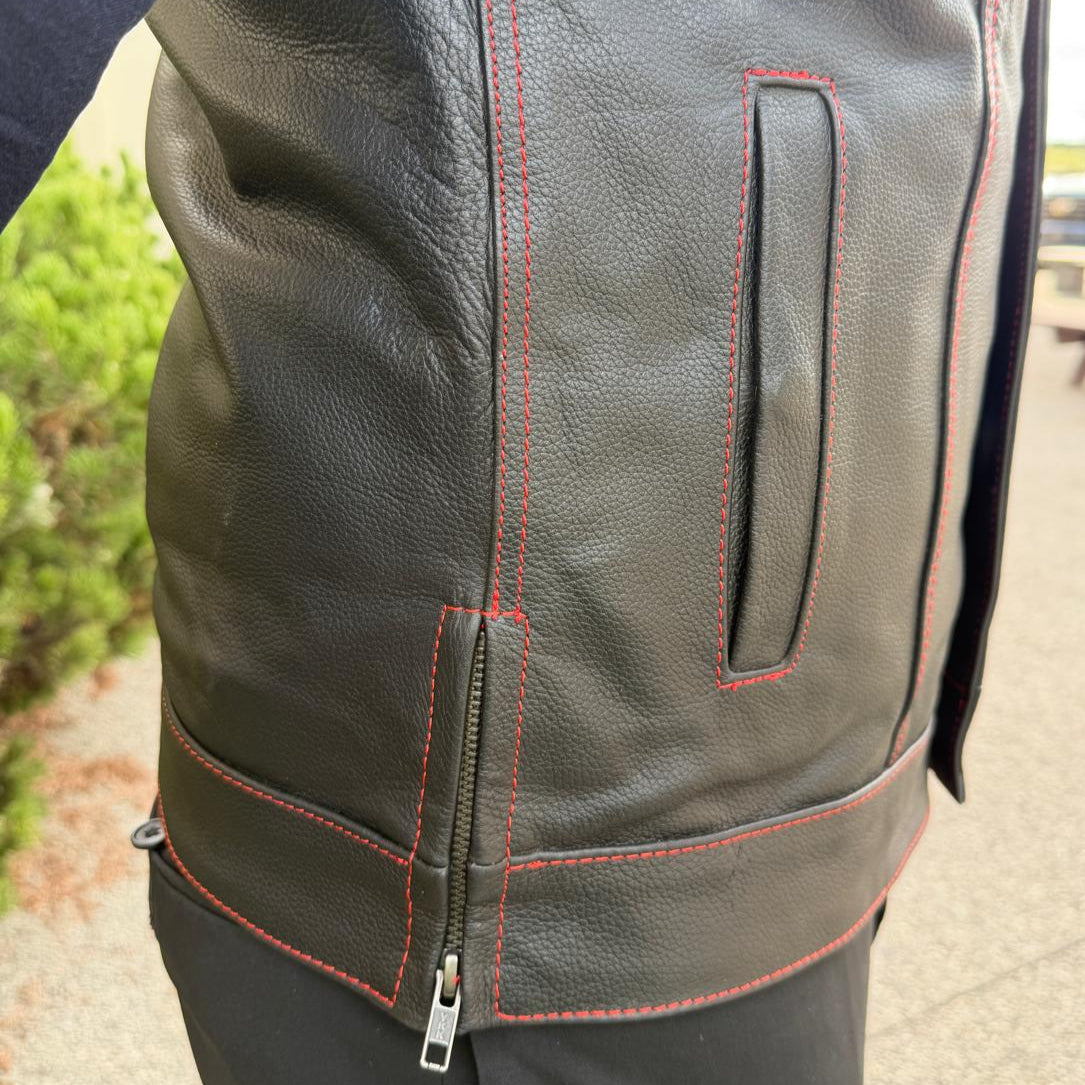 Men's Genuine Cow Leather Biker Club Vest - Boutique of Leathers/Open Road