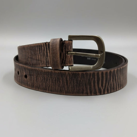 Men's Classic Matte Distressed Variegated Leather Belt - Boutique of Leathers/Open Road
