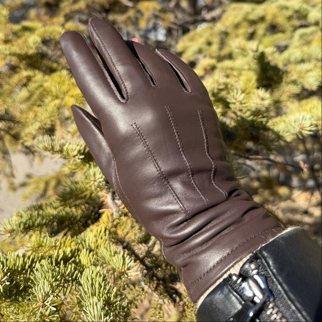 Women's Touchscreen Sheep Leather Gloves with Wool Blend Lining - Boutique of Leathers/Open Road