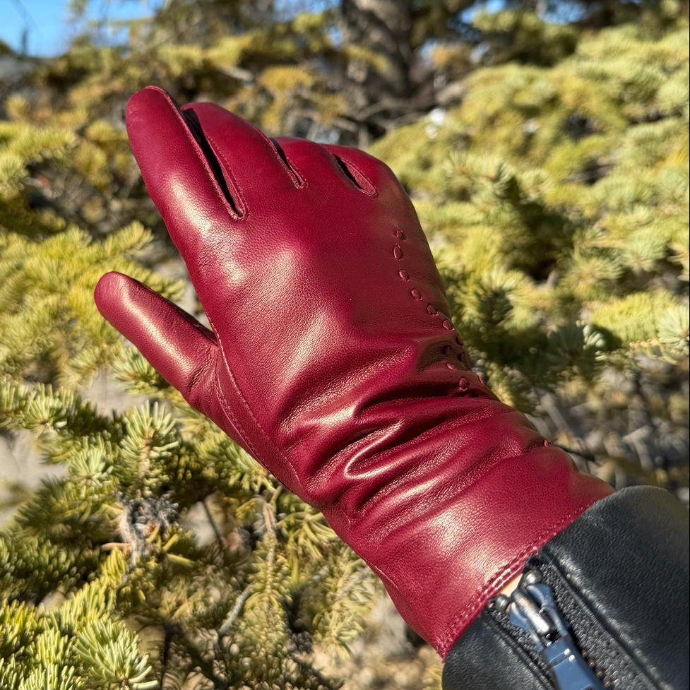 Women's Drum Dyed Lamb Leather Gloves with Wool Blend Lining - Boutique of Leathers/Open Road