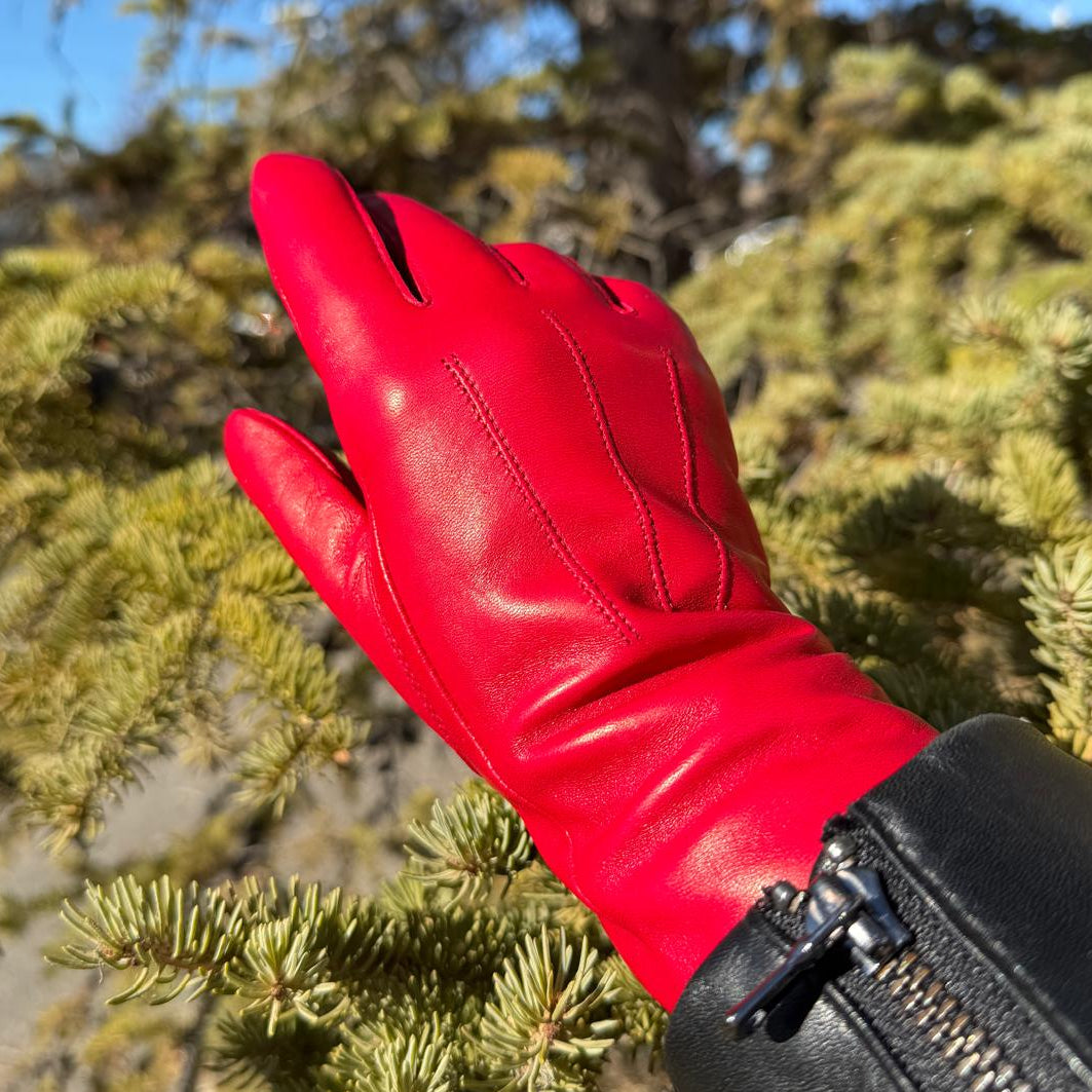 Women's Drum Dyed Lamb Leather Gloves with Wool Blend Lining - Boutique of Leathers/Open Road