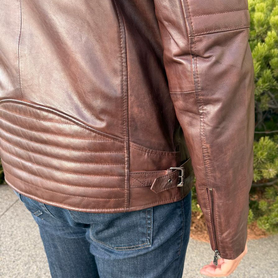 Men's Lamb Leather Jacket with Removable Hoodie - Boutique of Leathers/Open Road