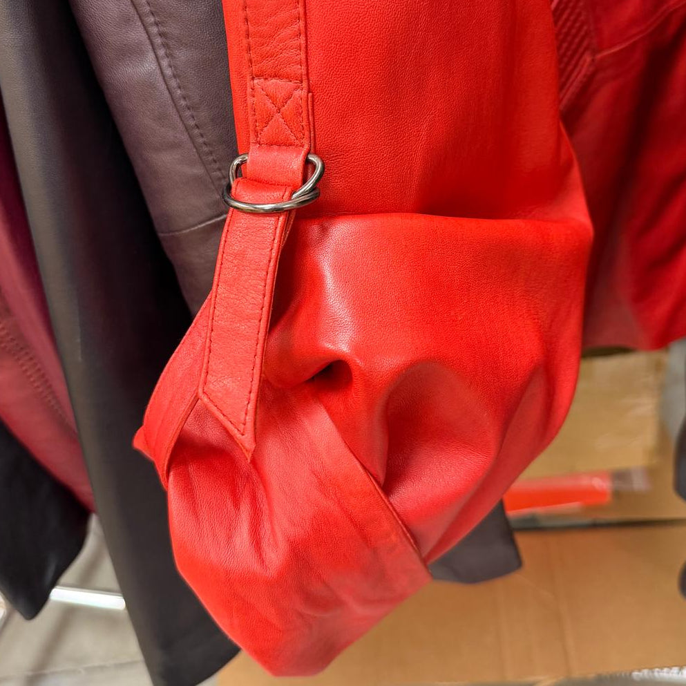 Sporty Women's Lamb Leather Hoodie Jacket - Boutique of Leathers/Open Road