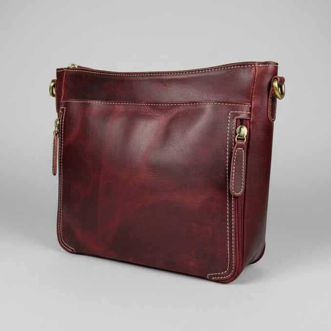 Buffalo Leather Crossbody Bag with Card Organizer