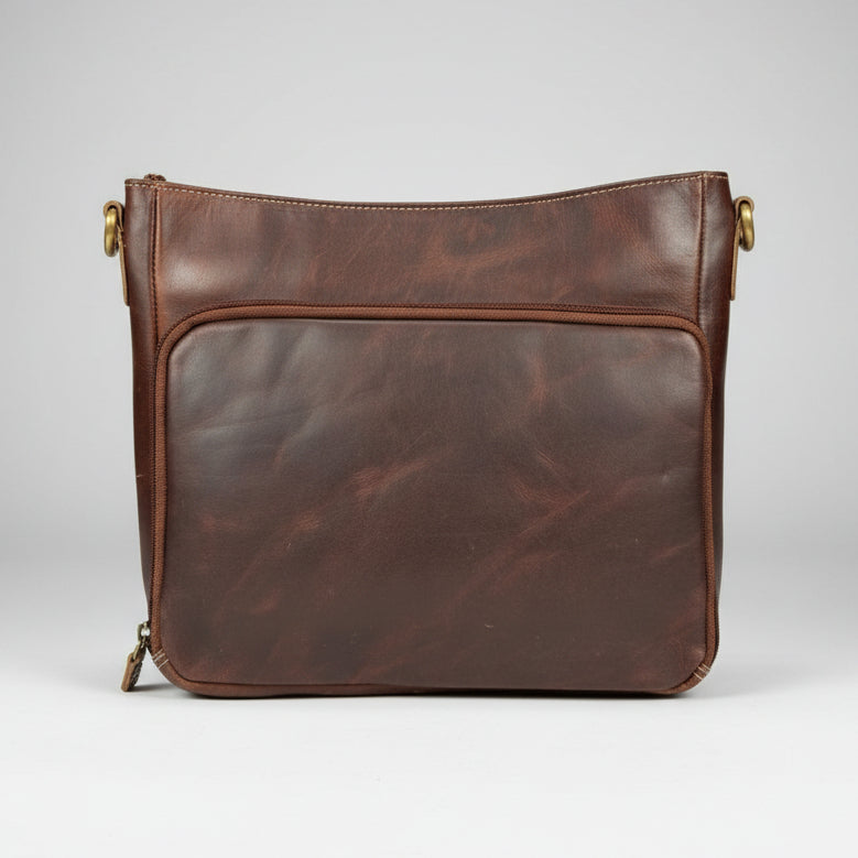 Buffalo Leather Crossbody Bag with Card Organizer