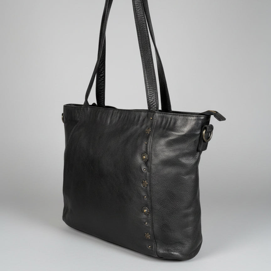 MET Leather Handbag for Women.Tote with Dual Handles