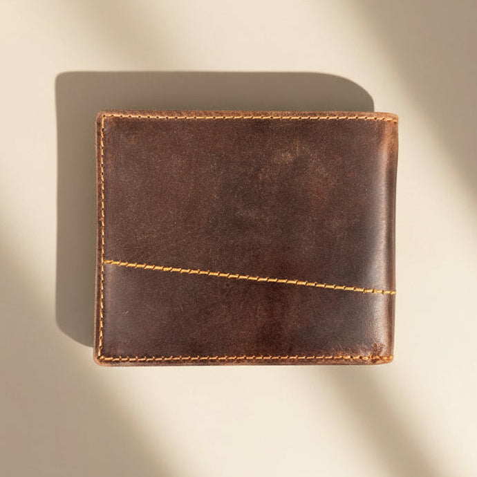 Greenwood Leather Men's Bifold Wallet. Premium RFID Protection Wallet with Flip ID Window - Boutique of Leathers/Open Road