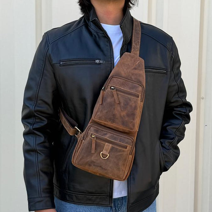 Greenburry Vintage Leather Crossbody Chest Sling Bag