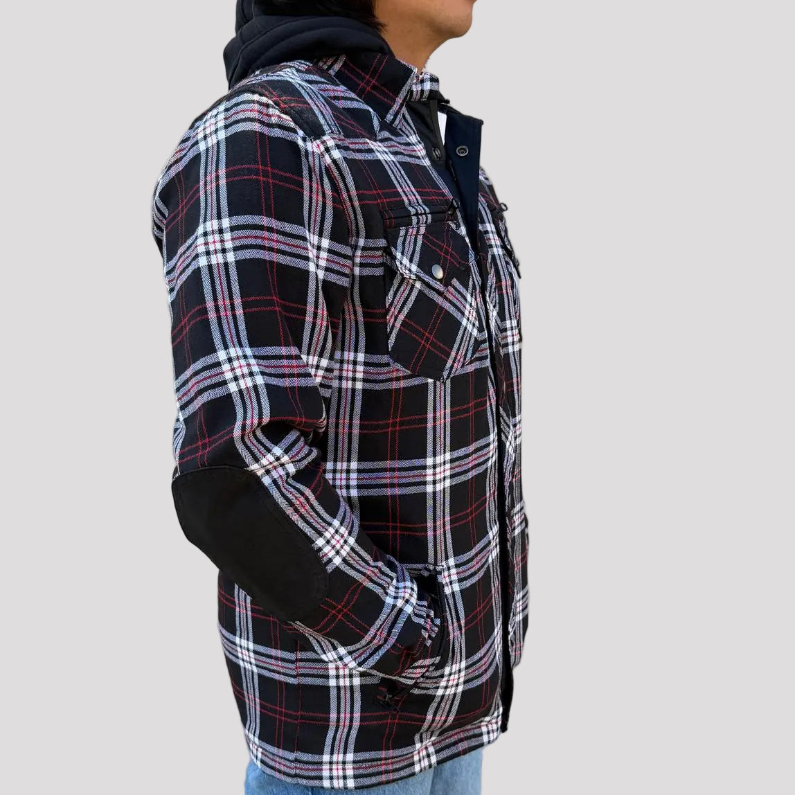 Open Road Men's Protective Armored Motorcycle Riding Flannel Shirt