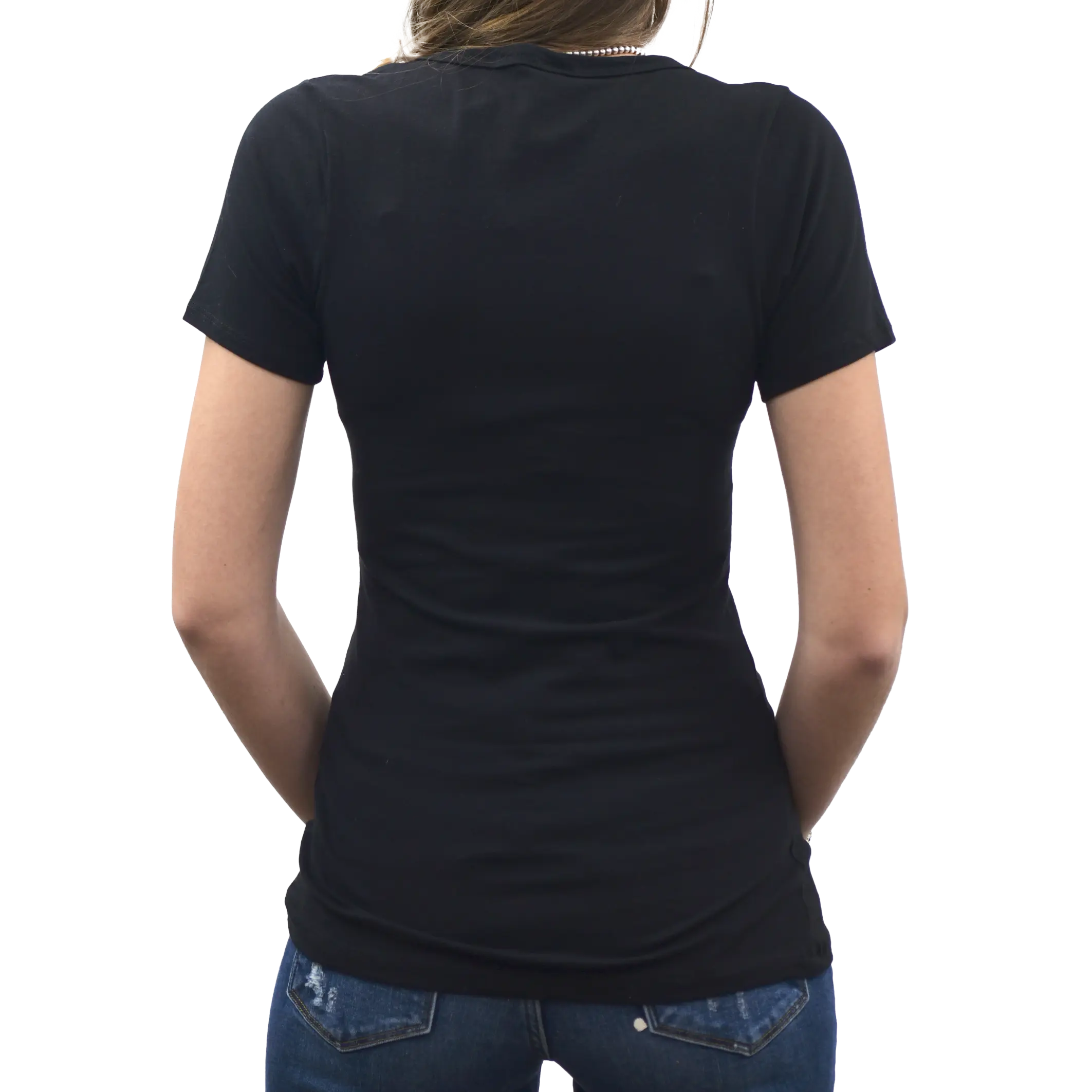 Wild West V-Neck Tee with Steerhead and Cacti Women's Shirts & Tees Boutique of Leathers/Open Road