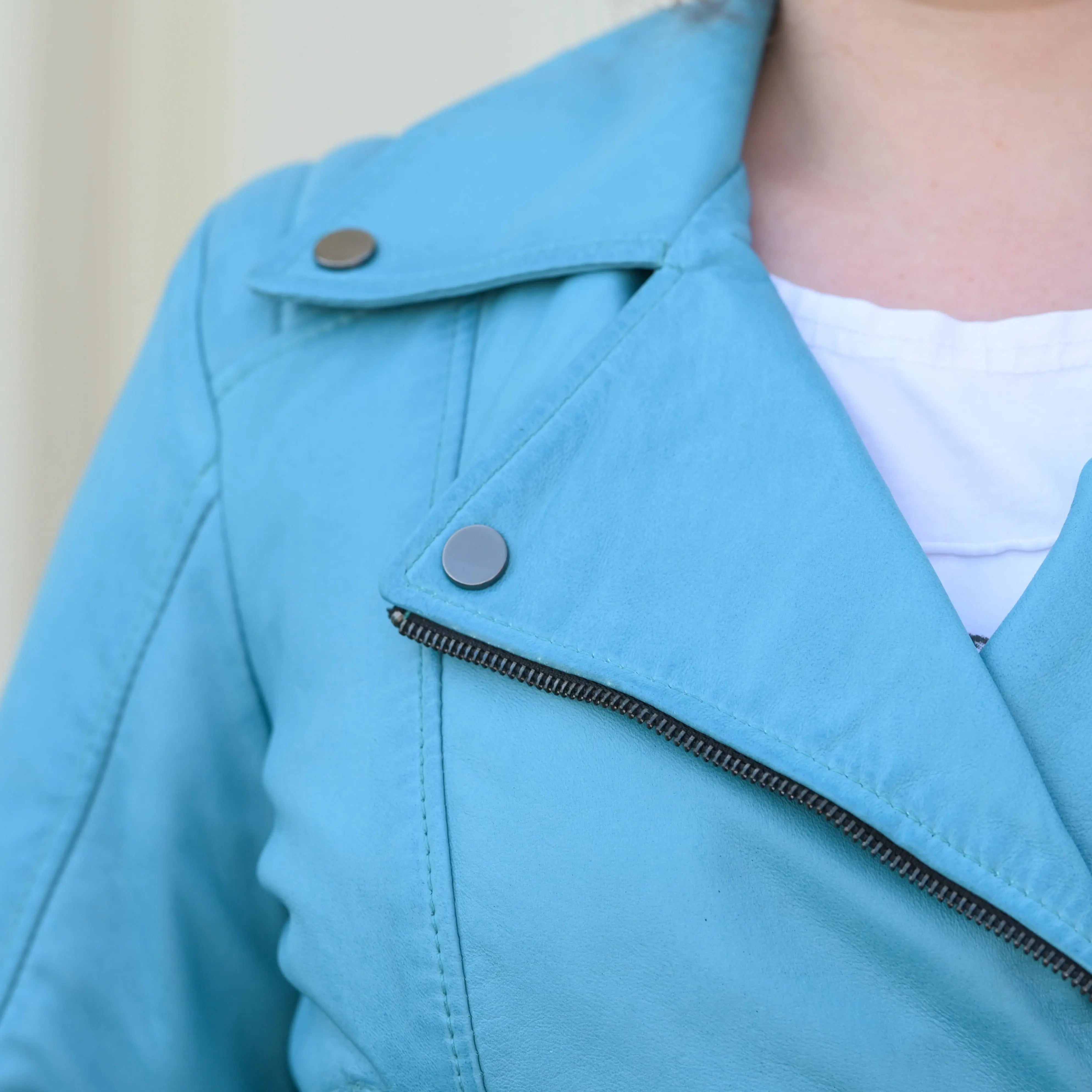 Women's Biker Look Sheep Leather Jacket - Boutique of Leathers/Open Road