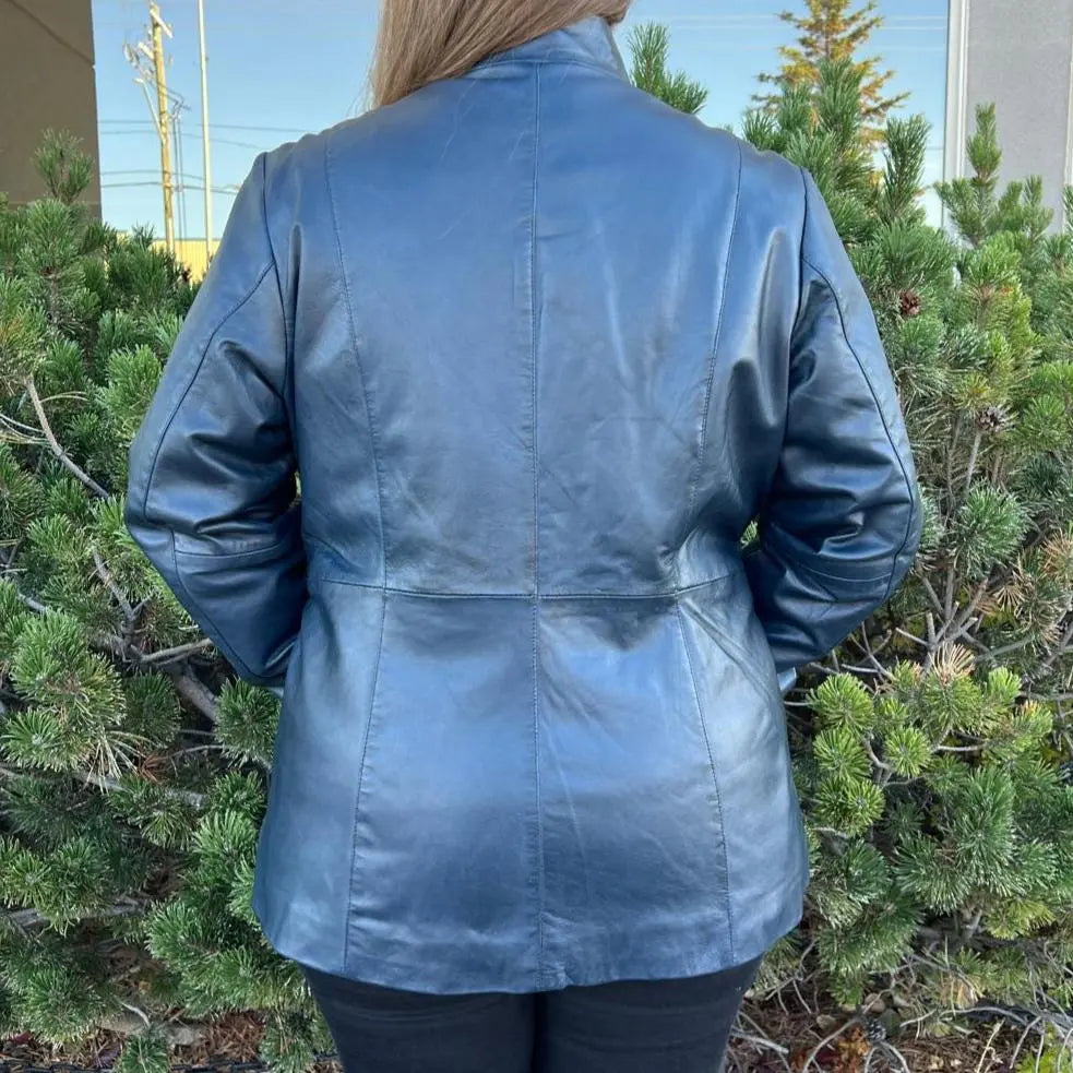 Women's Lamb Leather Jacket with Zipper and Dual Pockets Women's Coats & Jackets Boutique of Leathers/Open Road