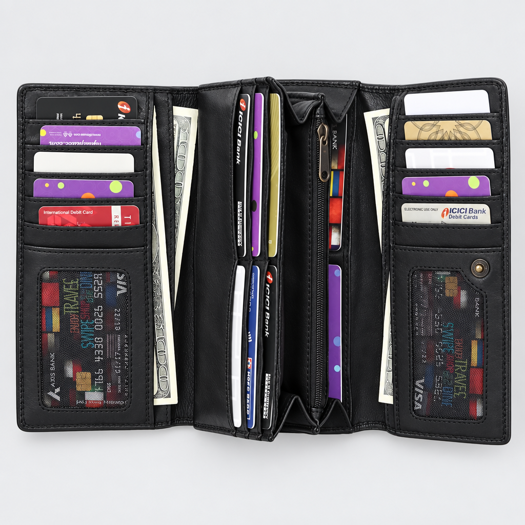 MET Women’s Leather Basket Weave Wallet. Artisan Woven Multi-Card Organizer - Boutique of Leathers/Open Road