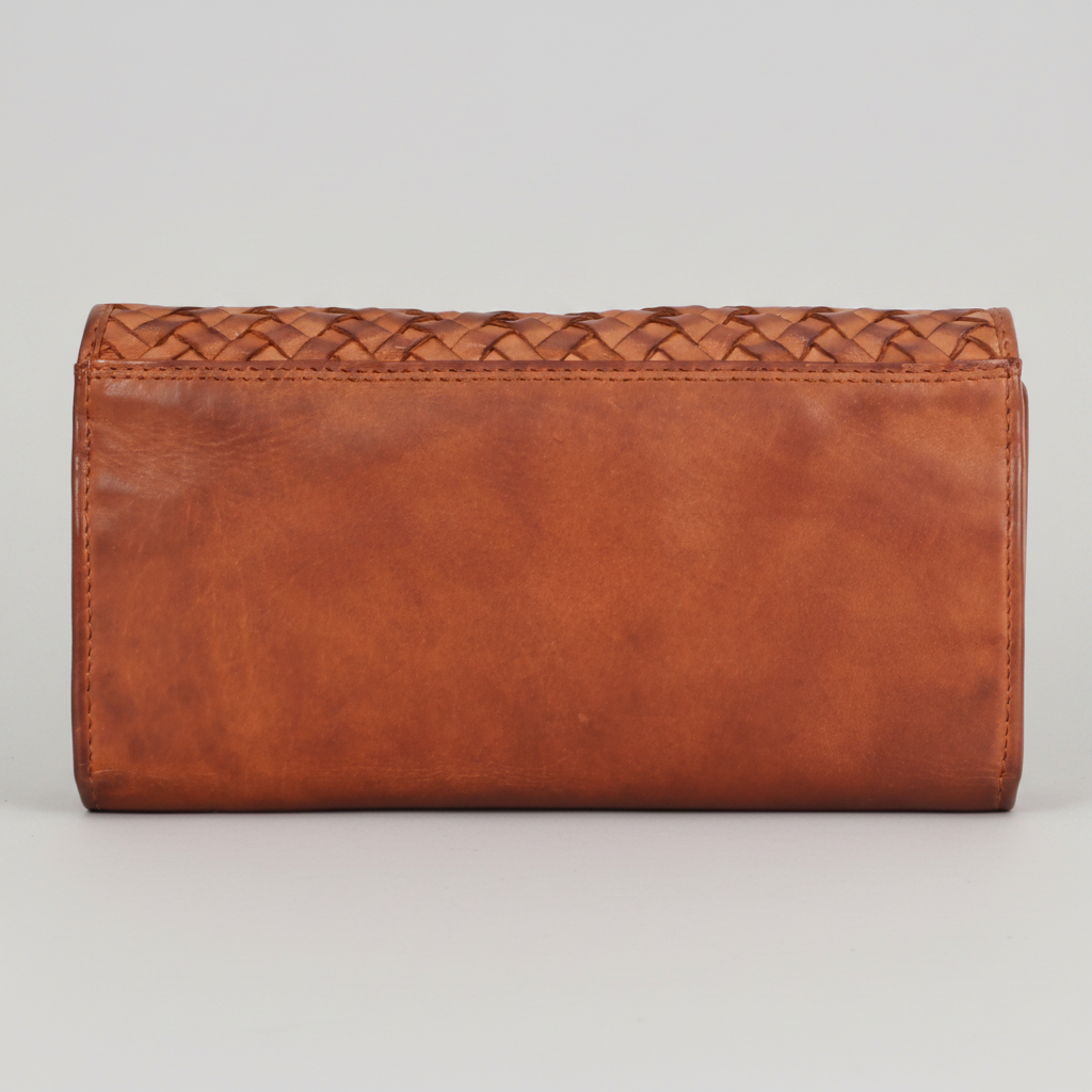MET Women’s Leather Basket Weave Wallet. Artisan Woven Multi-Card Organizer - Boutique of Leathers/Open Road