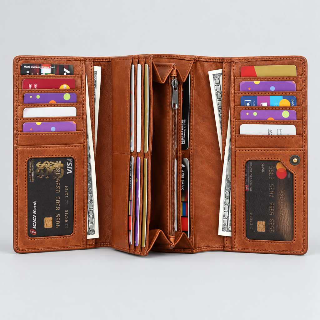 MET Women’s Leather Basket Weave Wallet. Artisan Woven Multi-Card Organizer - Boutique of Leathers/Open Road