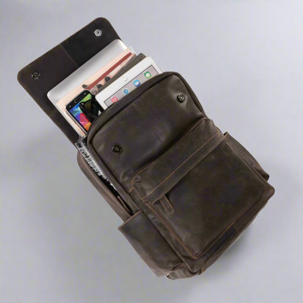 Greenwood Leather Vintage Laptop Backpack - Boutique of Leathers/Open Road