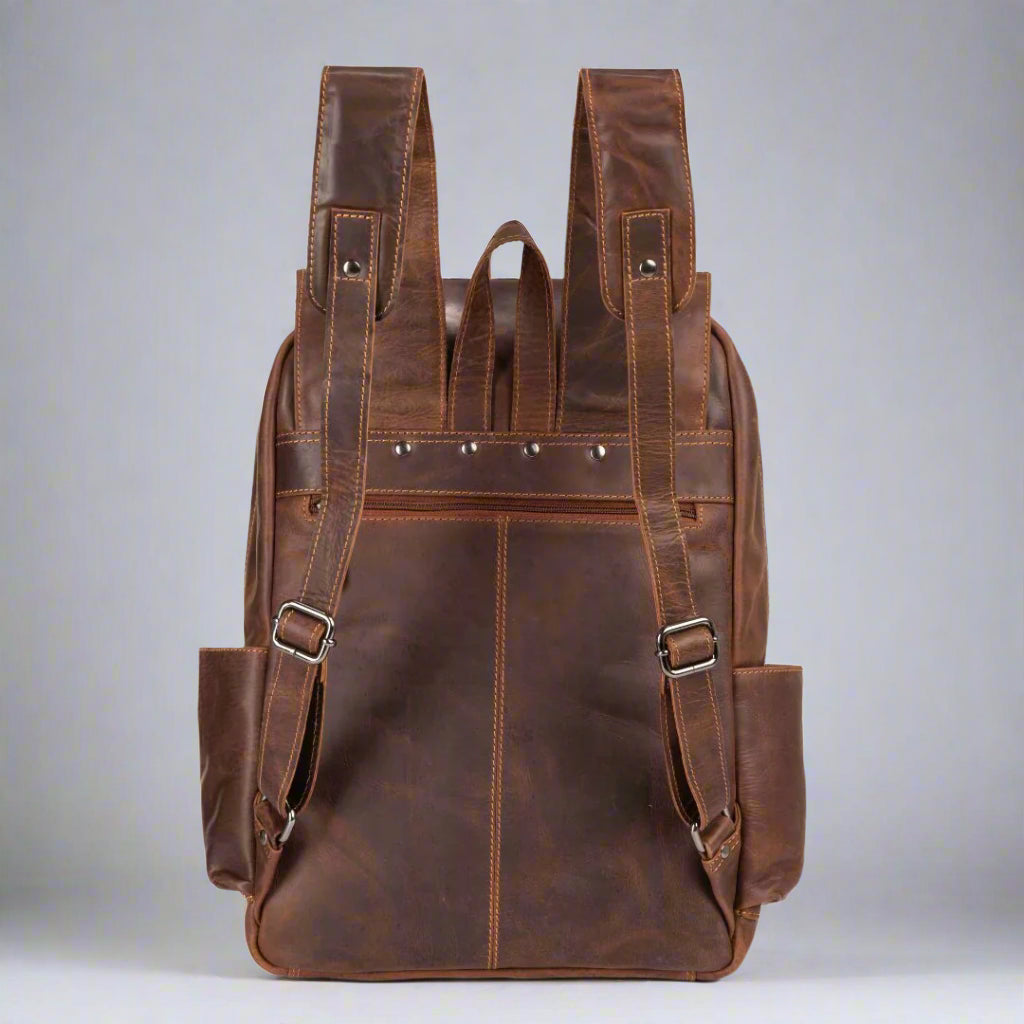 Greenwood Leather Vintage Laptop Backpack - Boutique of Leathers/Open Road