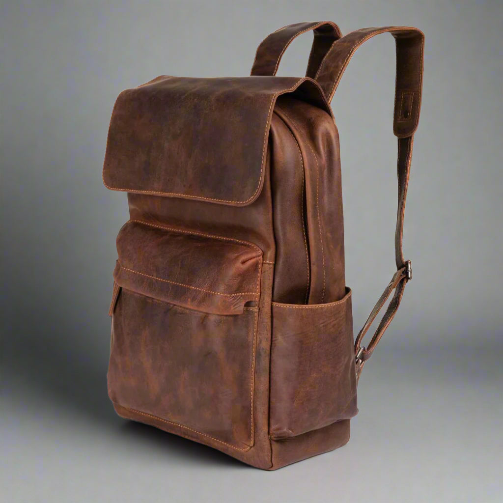 Greenwood Leather Vintage Laptop Backpack - Boutique of Leathers/Open Road