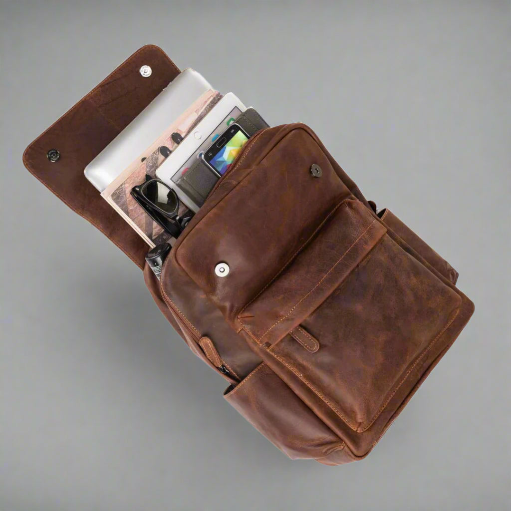 Greenwood Leather Vintage Laptop Backpack - Boutique of Leathers/Open Road