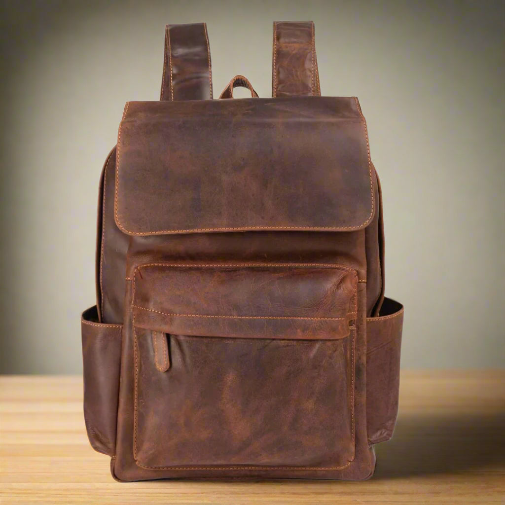 Greenwood Leather Vintage Laptop Backpack - Boutique of Leathers/Open Road