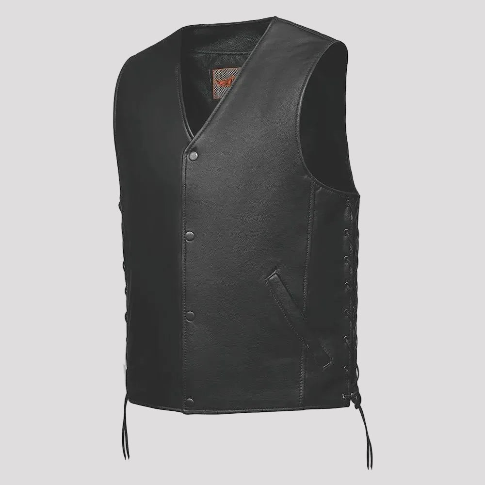 Unik International Men's Laced Side Motorcycle Vest - Boutique of Leathers/Open Road
