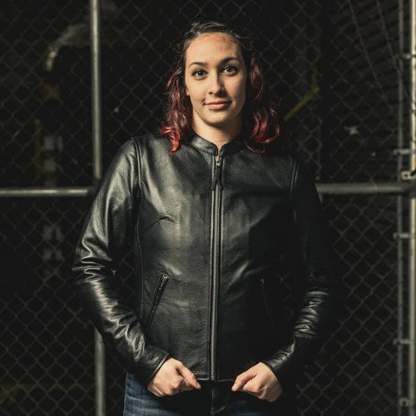 Women’s Motorcycle Leather Jacket. Lightweight Cowhide with Armor Pockets - Boutique of Leathers/Open Road