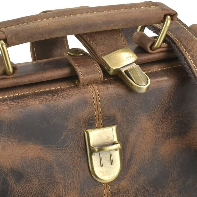 Greenburry Womens Ironing Bag Vintage Leather Classic Frame Handbag