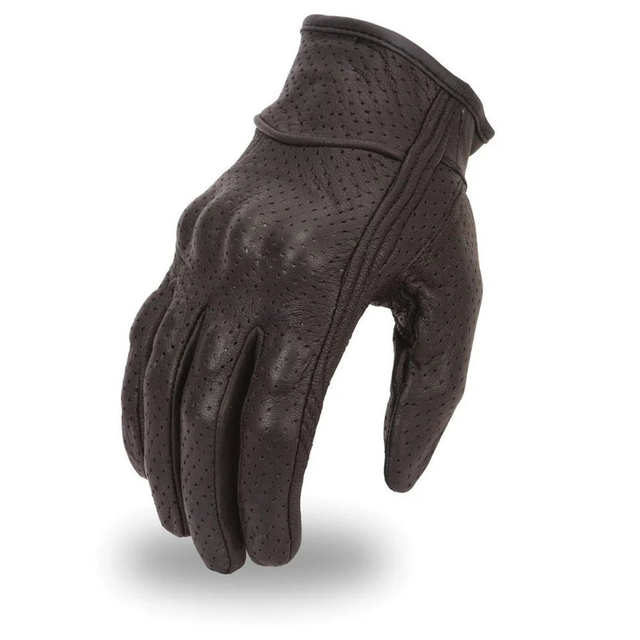 Men's Premium Perforated Goatskin Motorcycle Gloves - Boutique of Leathers/Open Road