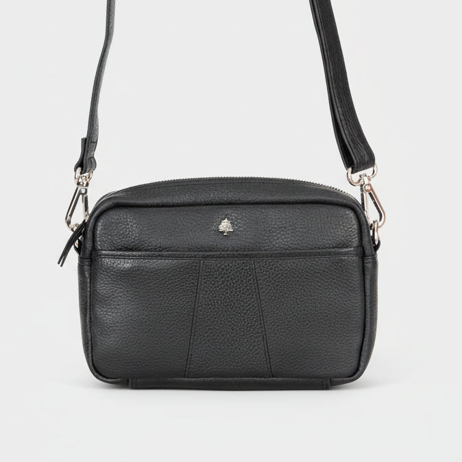 Greenwood Leather Mini Crossbody Bag. Premium Full-Grain Pebbled Leather Handbag - Boutique of Leathers/Open Road