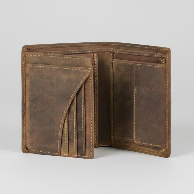 Greenburry Vintage Leather Horse Embossed Vertical Wallet with RFID