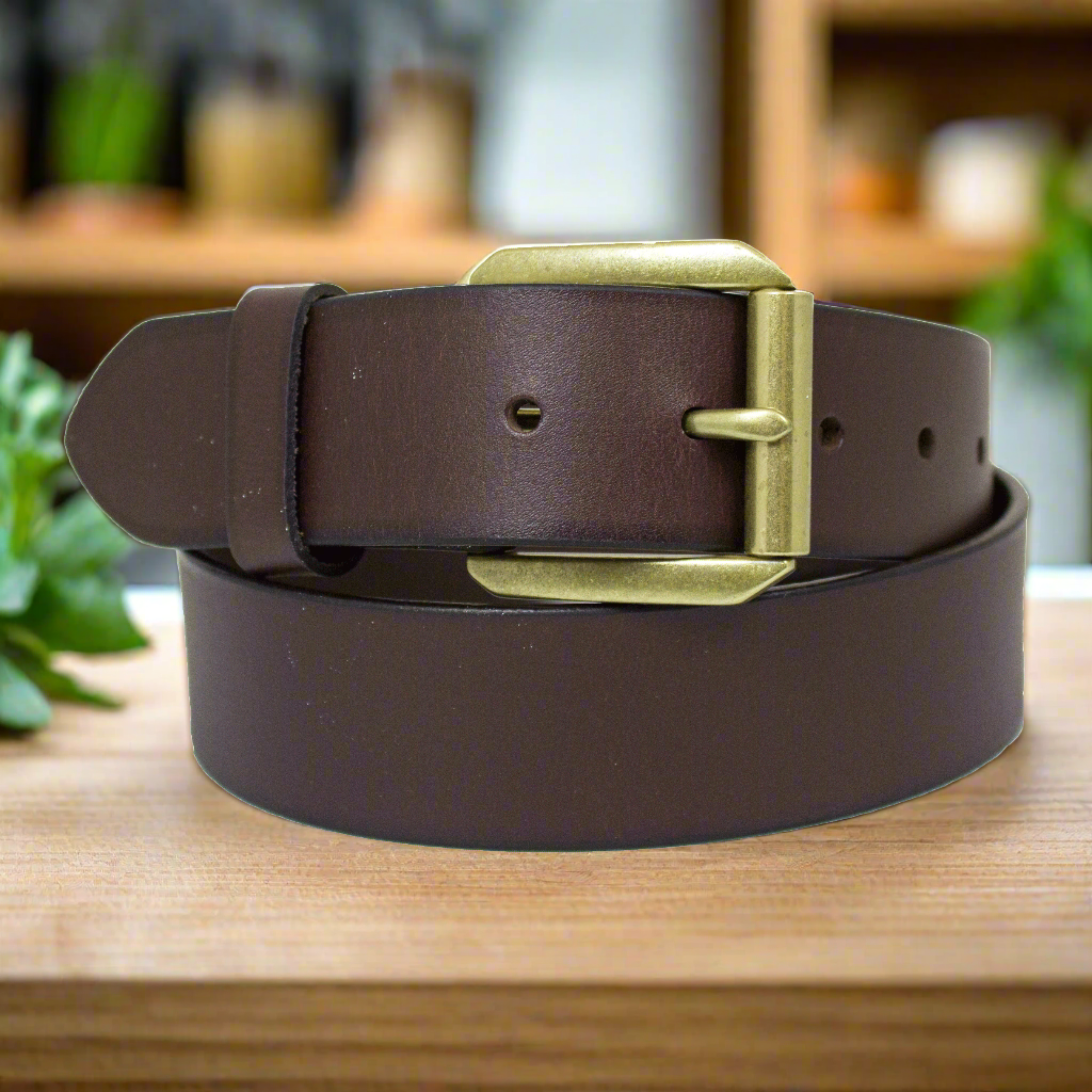 BOL Men's Gold Removable Buckle Leather Belt