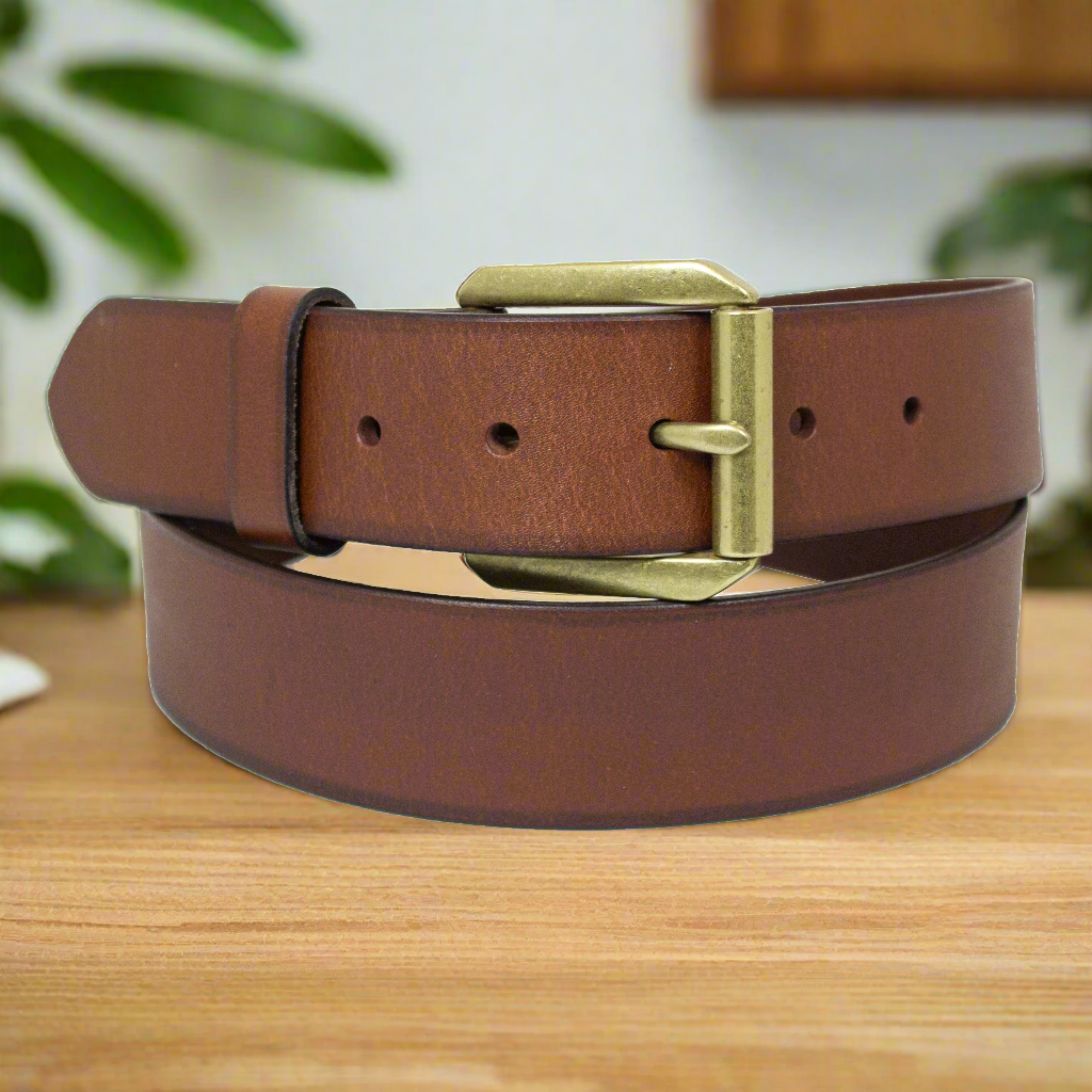 BOL Men's Gold Removable Buckle Leather Belt