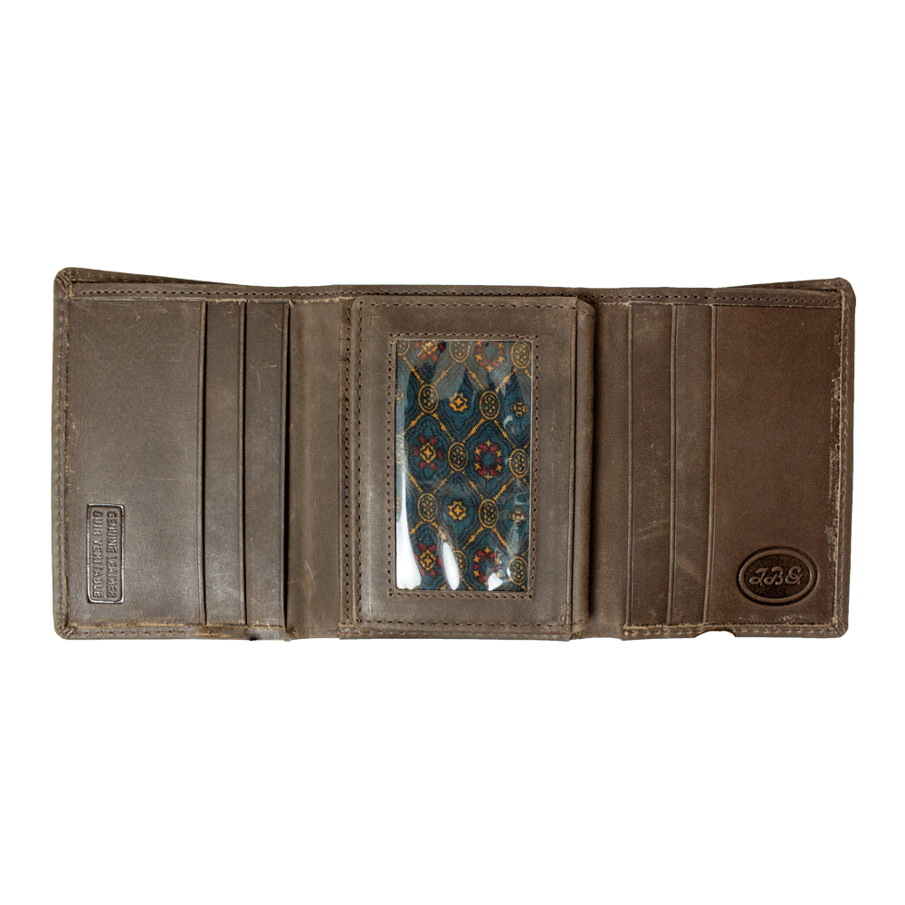 BOL Men's Trifold Leather Flip-up Wallet