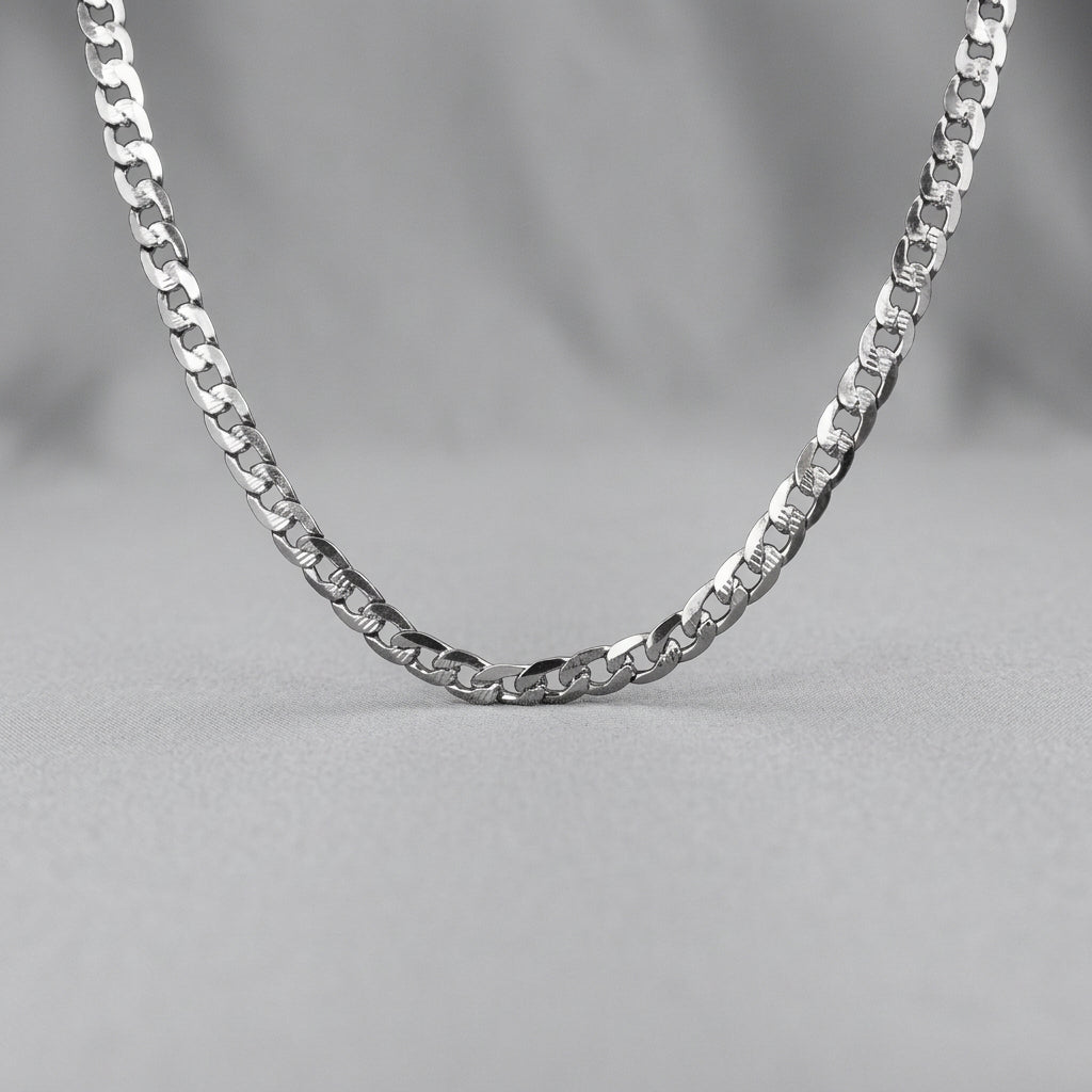 Men’s 6mm Stainless Steel Accented Cuban Link Chain. 24" Biker Necklace - Boutique of Leathers/Open Road