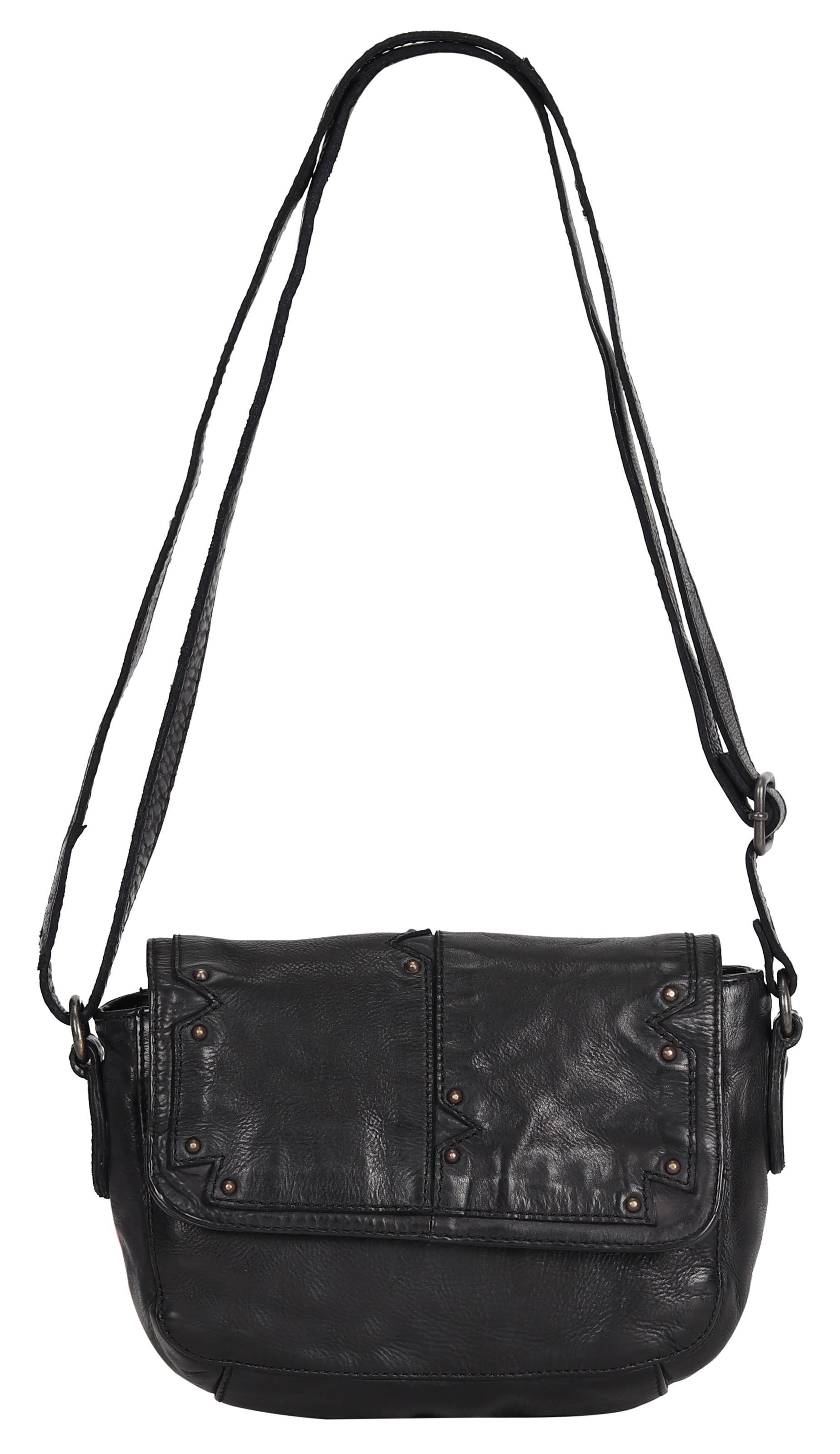 MET Leather Cross Body Studded Bag With Adjustable Strap