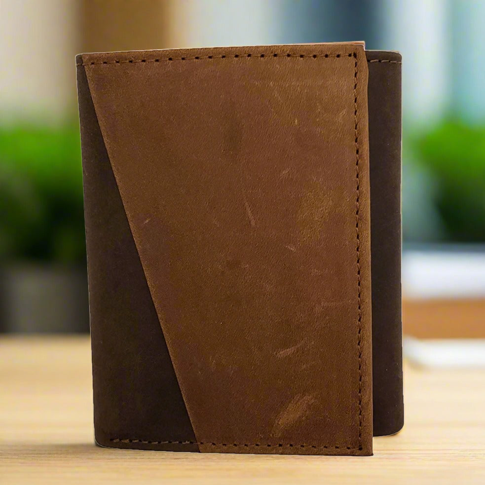 Men's Two-Tone Trifold Leather RFID Wallet