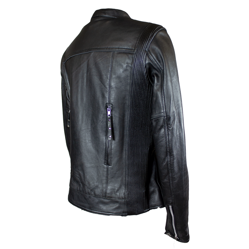 Open Road Women's Racer Leather Motorcycle Jacket