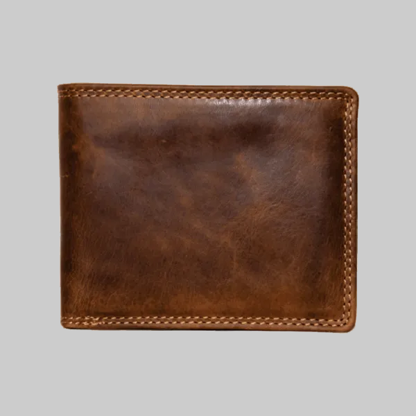 Rugged Earth Men's Bifold Leather Wallet with Extra Flap