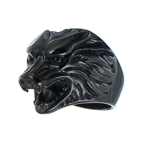 GoSteel Mens Wolf Ring