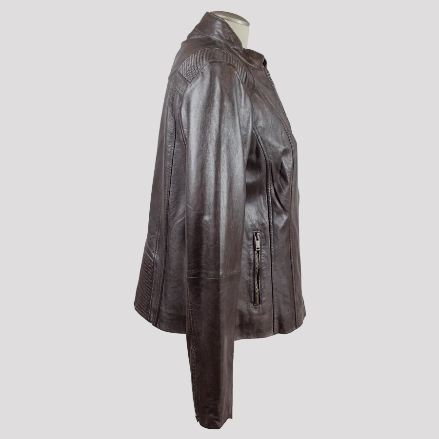 BOL Women's Basket Weave Accent Leather Jacket - Boutique of Leathers/Open Road