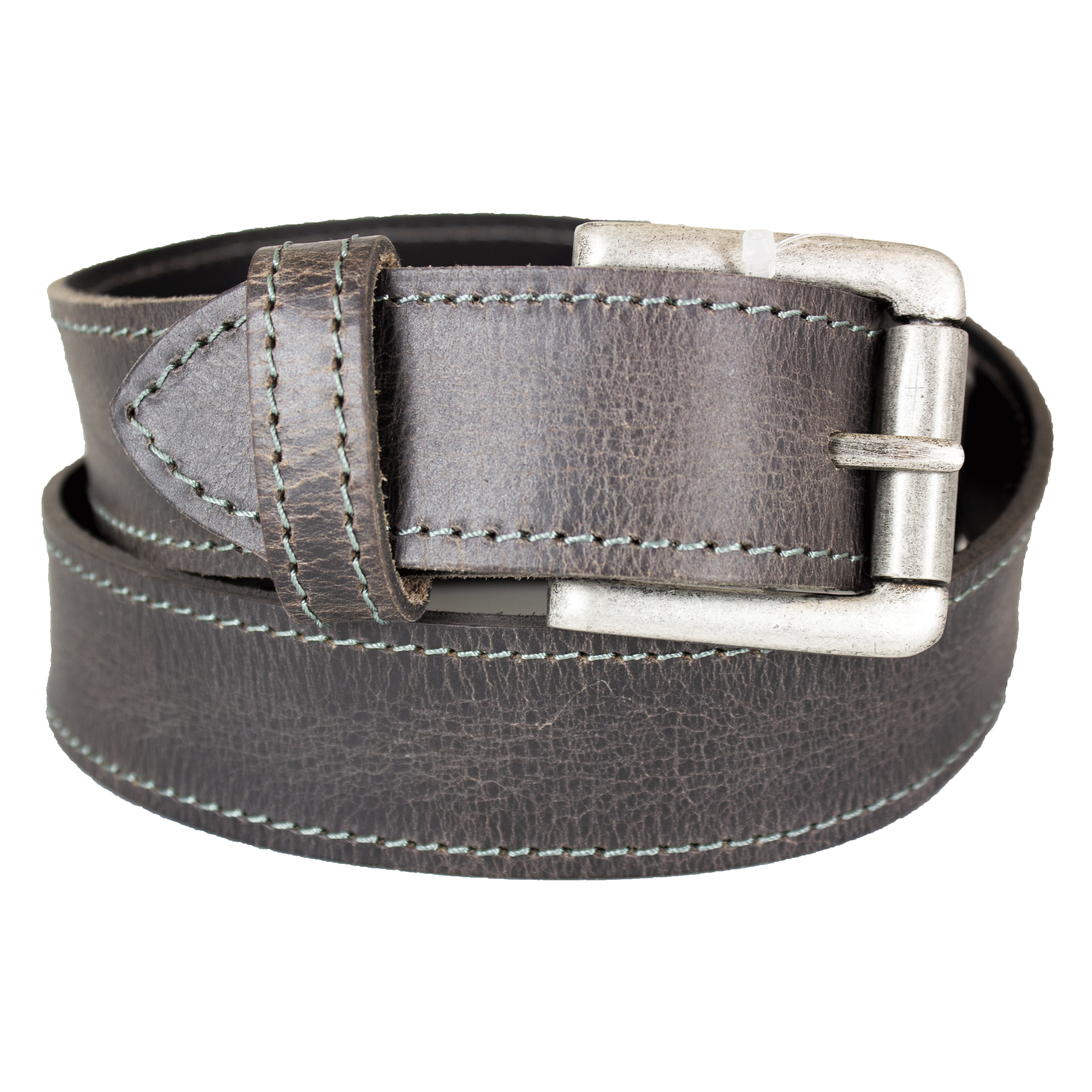 BOL Men's Removable Buckle Stitch Destressed Leather Belt