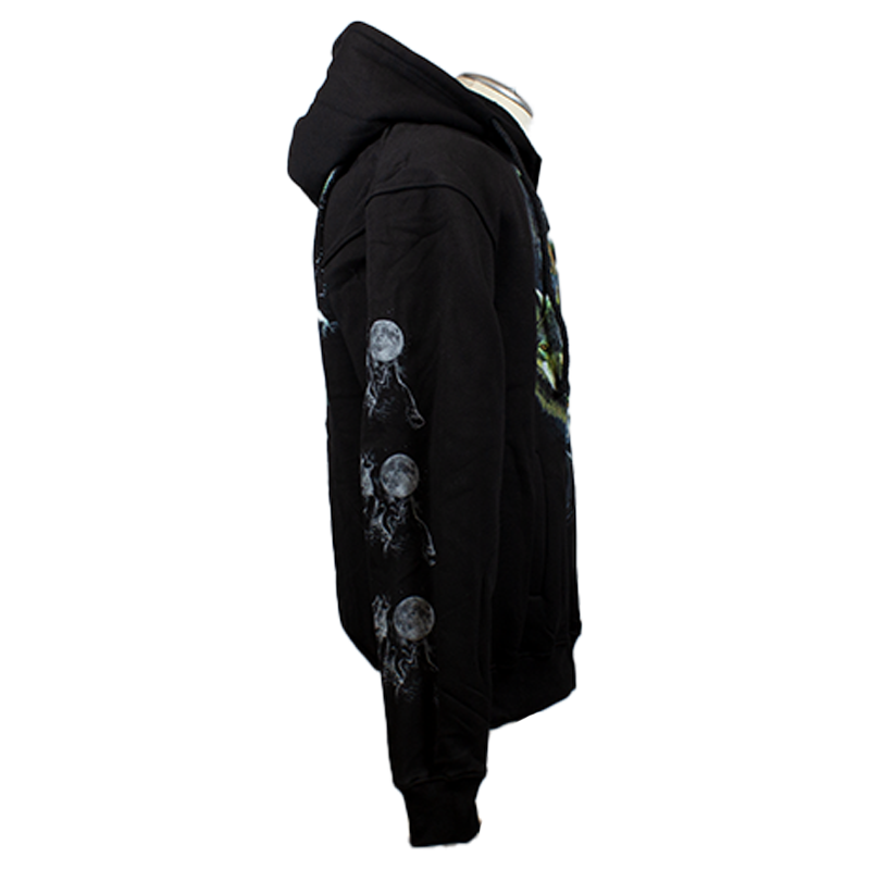 J&L Imports Men's Moon and Wolves Zip-Up Hoodie