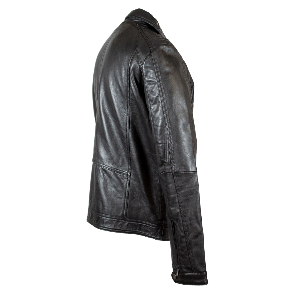 BOL Men's Zip Pocket Leather Jacket