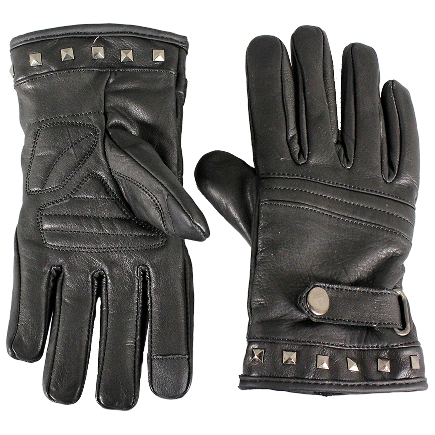 Women's Touch Tip Leather Motorcycle Gloves